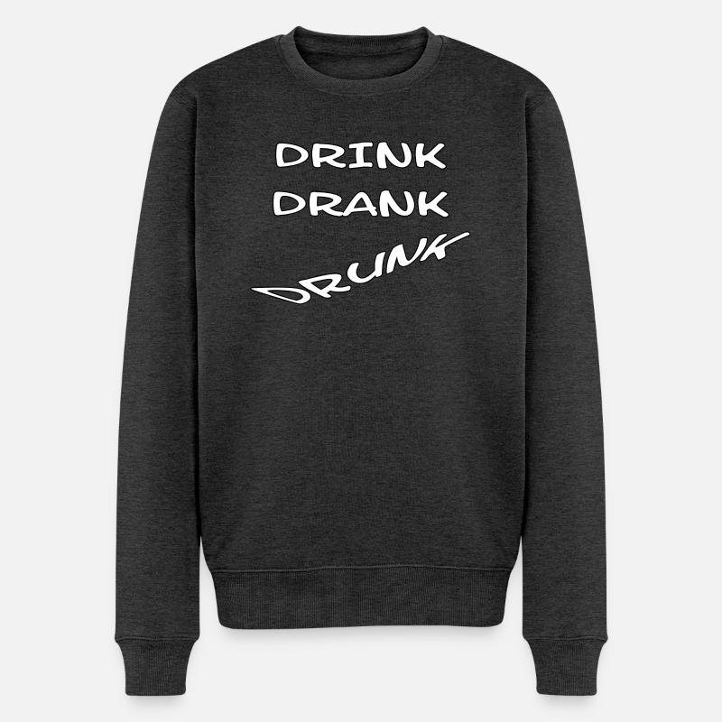 Drink Drank Drunk - Männer Premium Bio Pullover - Anthrazit meliert