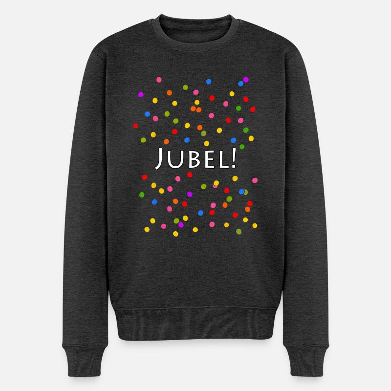 Jubel Konfetti Silvester Karneval - Männer Premium Bio Pullover - Anthrazit meliert