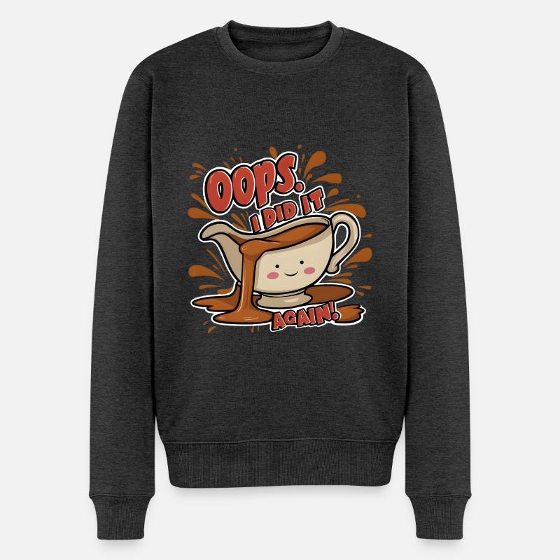 Gravy Boat Mishap - Männer Premium Bio Pullover - Anthrazit meliert