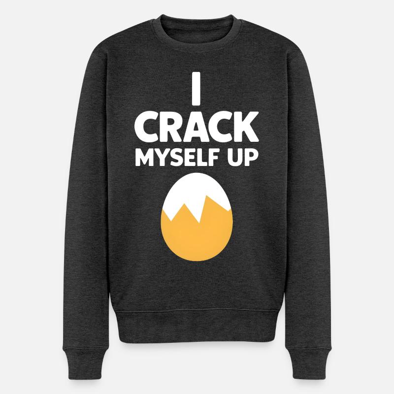 I Crack Myself Up - Männer Premium Bio Pullover - Anthrazit meliert