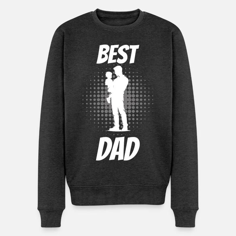 Best Dad Vatertag Geburtstag Geschenk - Männer Premium Bio Pullover - Anthrazit meliert