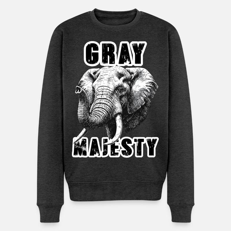 Éléphant Gray Majesty Puissance - Pull Premium bio Homme - anthracite chiné