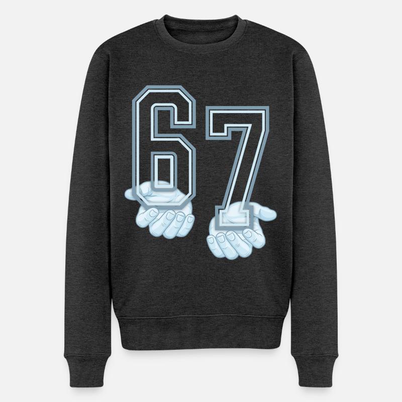 Six Seven 67 Meme - Pull Premium bio Homme - anthracite chiné