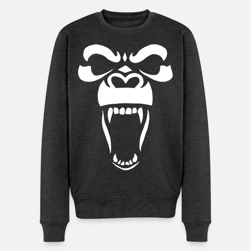 Gorille blanc - Pull Premium bio Homme - anthracite chiné