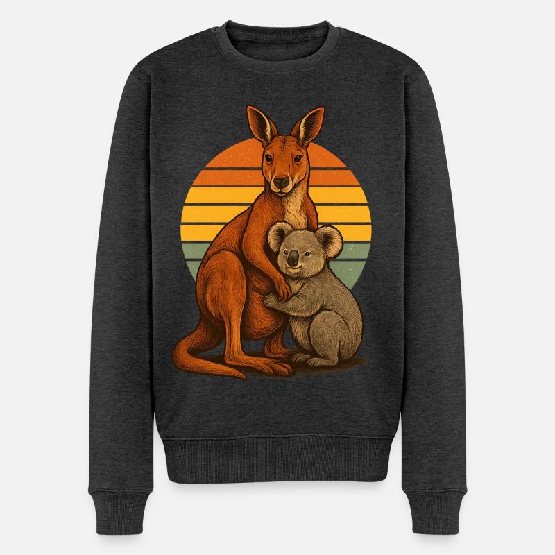 Kangaroo Koala Amis australiens - Pull Premium bio Homme - anthracite chiné