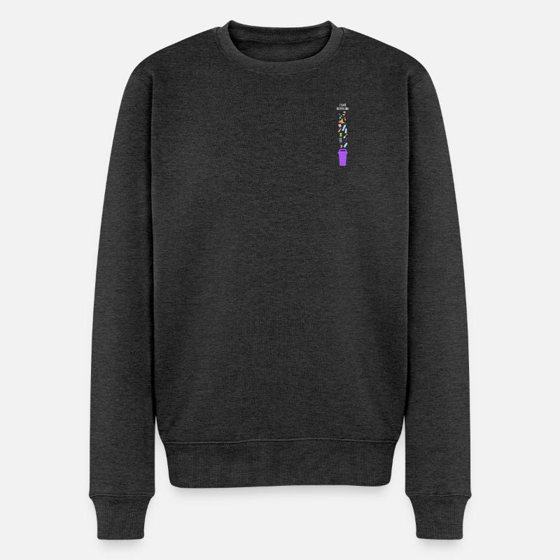 i love Recycling - Männer Premium Bio Pullover - Anthrazit meliert