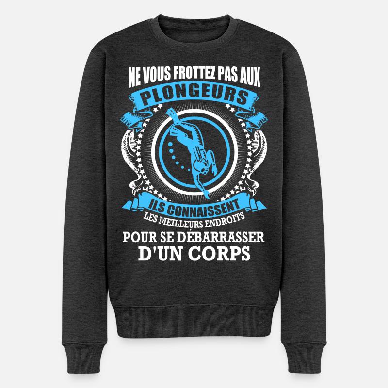 Plongeurs et corps - Pull Premium bio Homme - anthracite chiné
