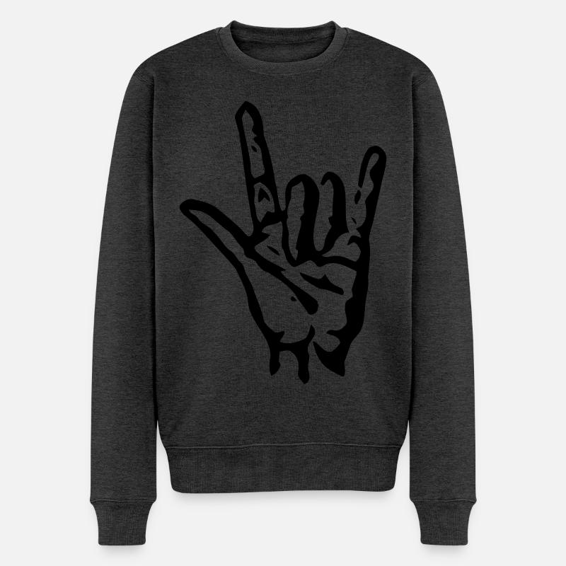 Cool / Rock it - Männer Premium Bio Pullover - Anthrazit meliert