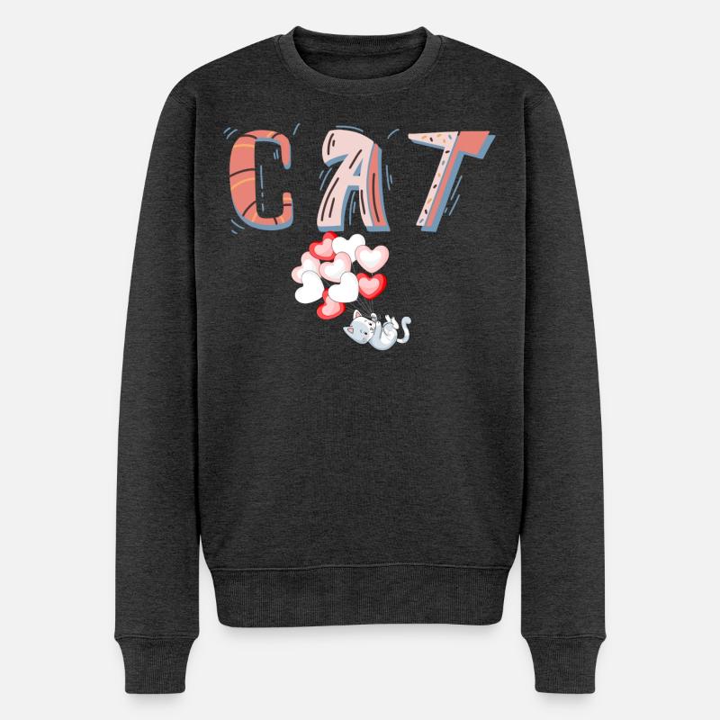 CAT - Männer Premium Bio Pullover - Anthrazit meliert