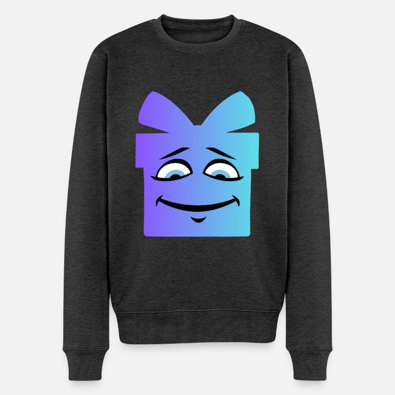 Gradient Smiling Geschenkbox - Männer Premium Bio Pullover - Anthrazit meliert
