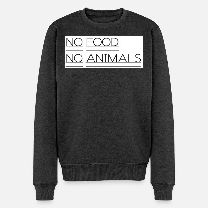 Kein Essen Keine Tiere Typo-Statement - Männer Premium Bio Pullover - Anthrazit meliert