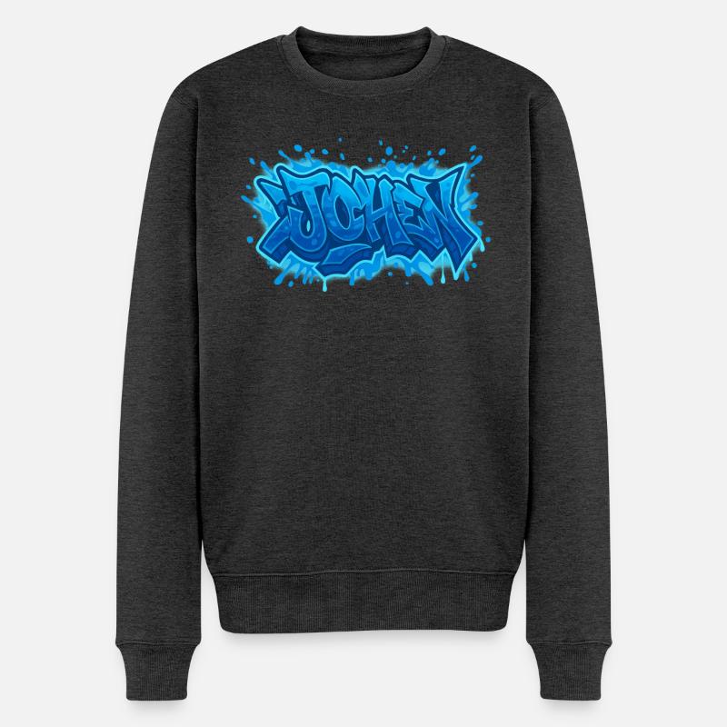 Graffiti JOHEN Name Geschenk Ideal druckbar - Männer Premium Bio Pullover - Anthrazit meliert