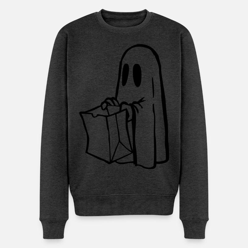 Gespenst - Männer Premium Bio Pullover - Anthrazit meliert