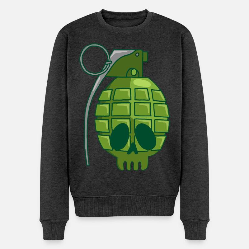 Granatapfelschädel - Männer Premium Bio Pullover - Anthrazit meliert