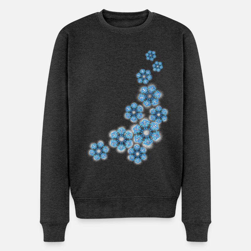 Schneeflocken - Männer Premium Bio Pullover - Anthrazit meliert