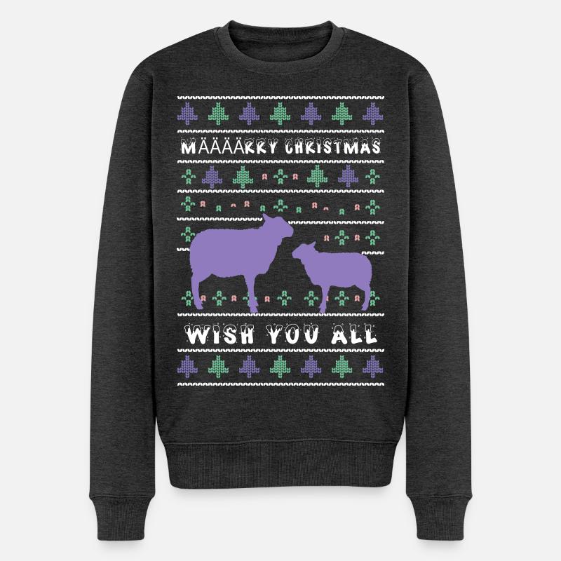 Määäärry Moutons de Noël - Pull Premium bio Homme - anthracite chiné