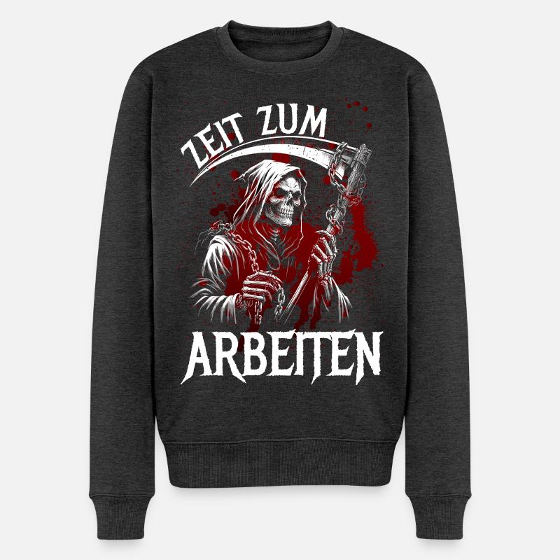 Zeit zum arbeiten - Männer Premium Bio Pullover - Anthrazit meliert