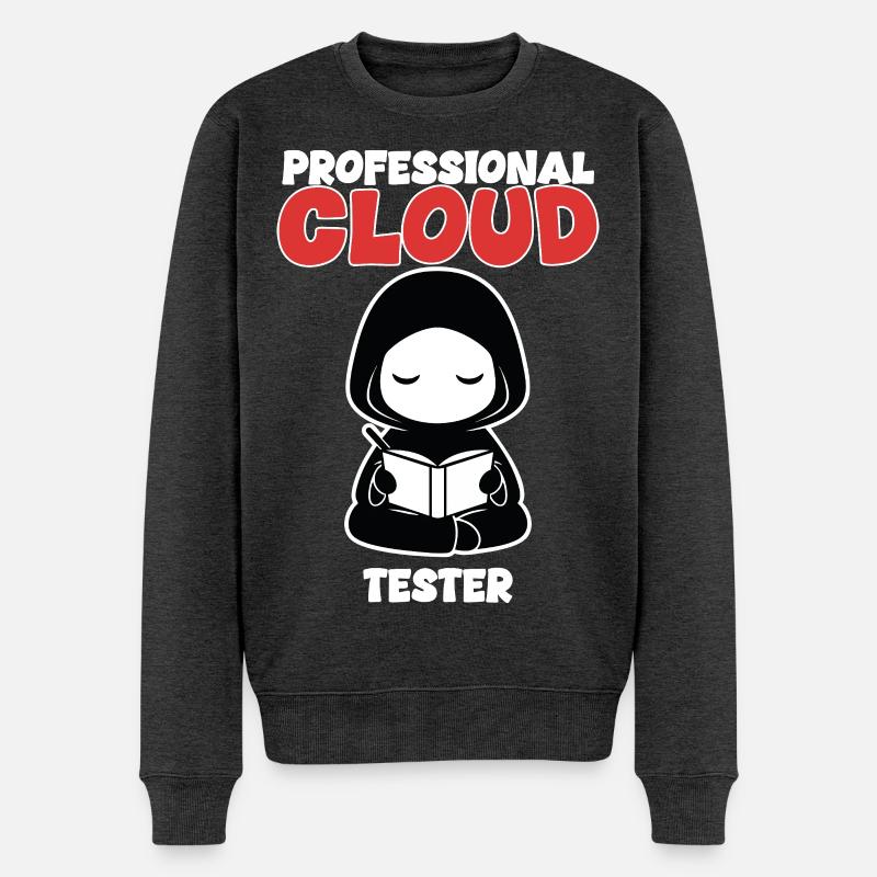 Humor Professional Cloud Tester Manga - Männer Premium Bio Pullover - Anthrazit meliert