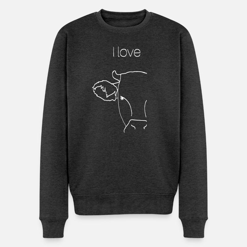 Ich liebe Kühe - Männer Premium Bio Pullover - Anthrazit meliert