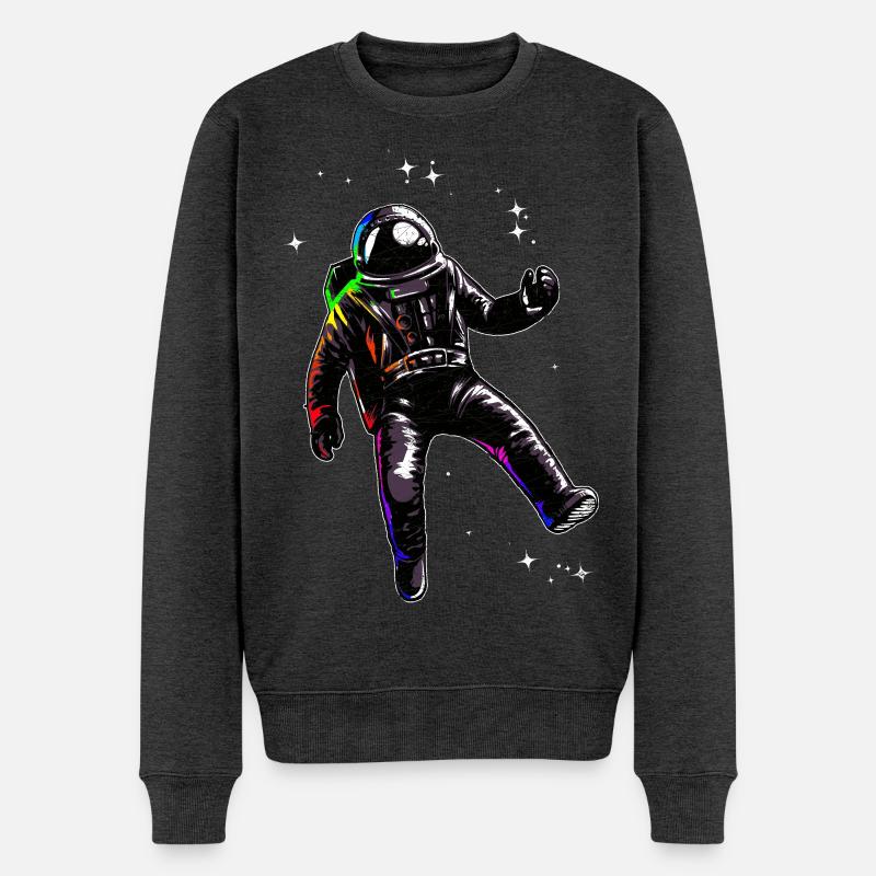 L'astronaute flotte dans l'espace - Pull Premium bio Homme - anthracite chiné