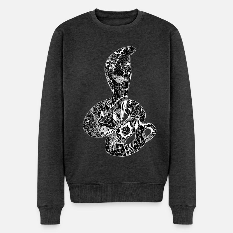 Patchwork Cobra - Men's Premium Organic Jumper - heather anthracite