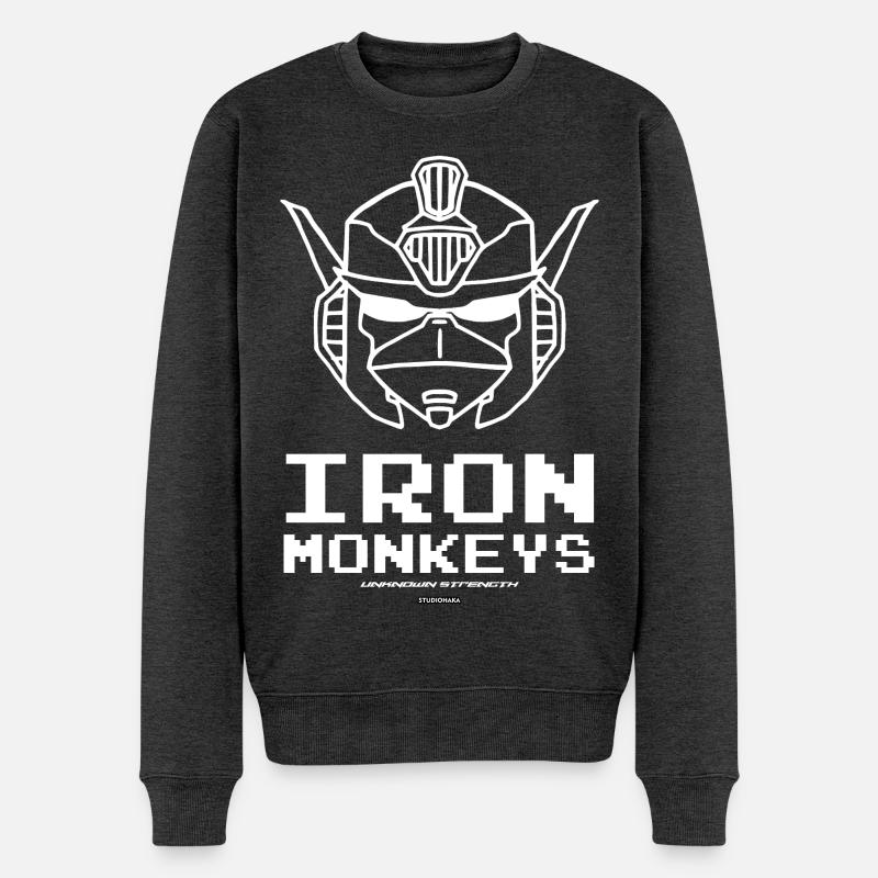 IRON MONKEYS ROBO MONKEY - Männer Premium Bio Pullover - Anthrazit meliert