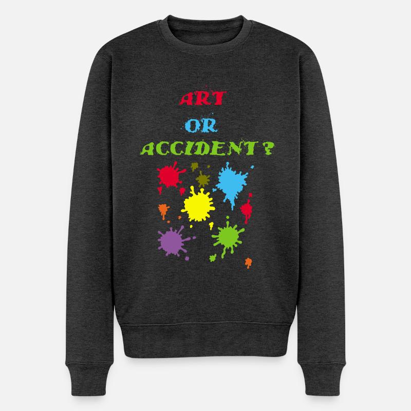 Kunst oder Unfall? - Männer Premium Bio Pullover - Anthrazit meliert