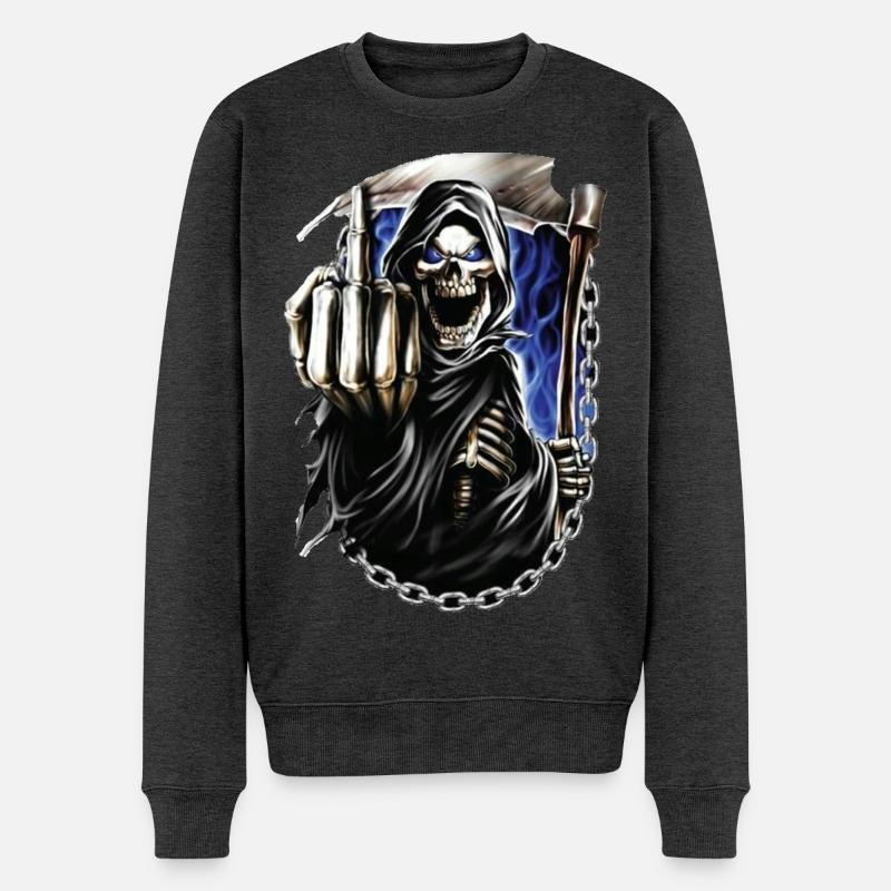 Sensenmann - Männer Premium Bio Pullover - Anthrazit meliert