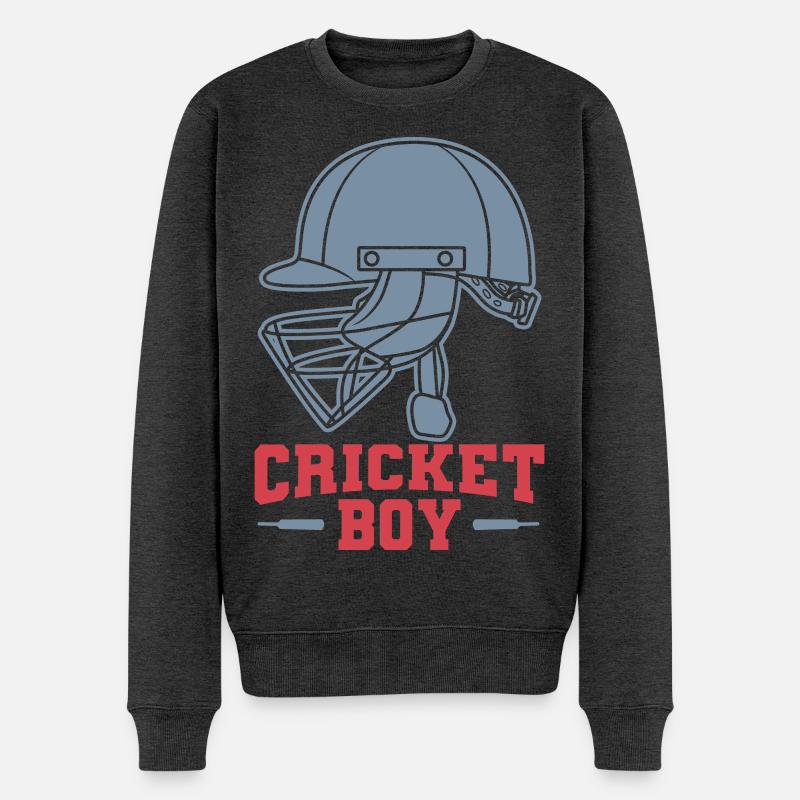 Kricket Jungs - Männer Premium Bio Pullover - Anthrazit meliert