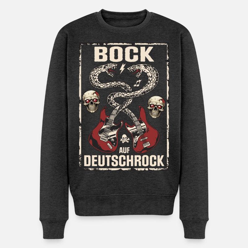 Bock auf Deutschrock - Männer Premium Bio Pullover - Anthrazit meliert