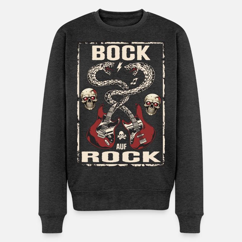 Bock auf Rock - Männer Premium Bio Pullover - Anthrazit meliert