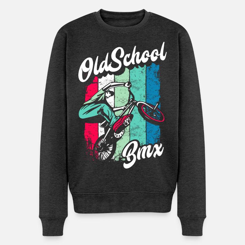 BMX Fahrrad | BMX Rad | Cooles BMX | Geschenkidee - Männer Premium Bio Pullover - Anthrazit meliert