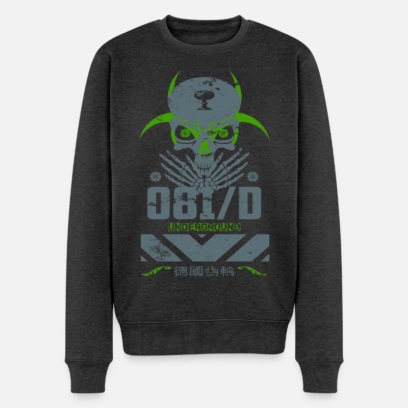 Underground Skull - Männer Premium Bio Pullover - Anthrazit meliert