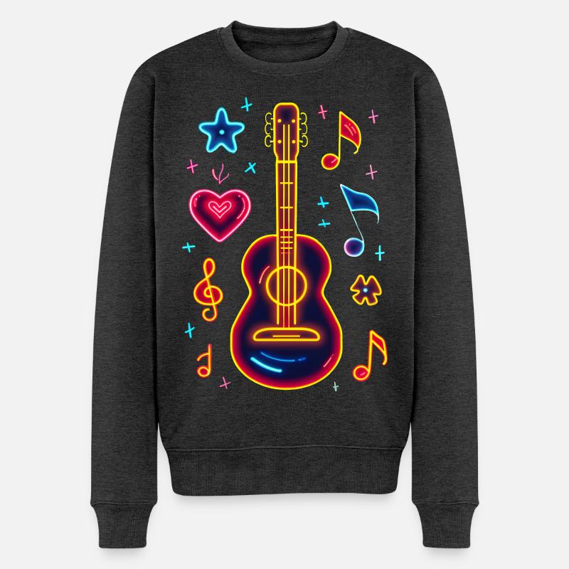 Ukulélé rétro Retrowave - Pull Premium bio Homme - anthracite chiné