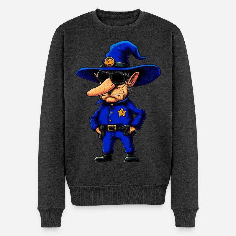 Policier Sorcier - Pull Premium bio Homme - anthracite chiné