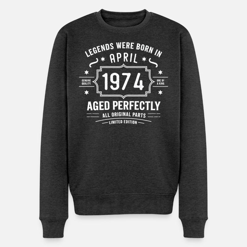 April 1974 - Männer Premium Bio Pullover - Anthrazit meliert