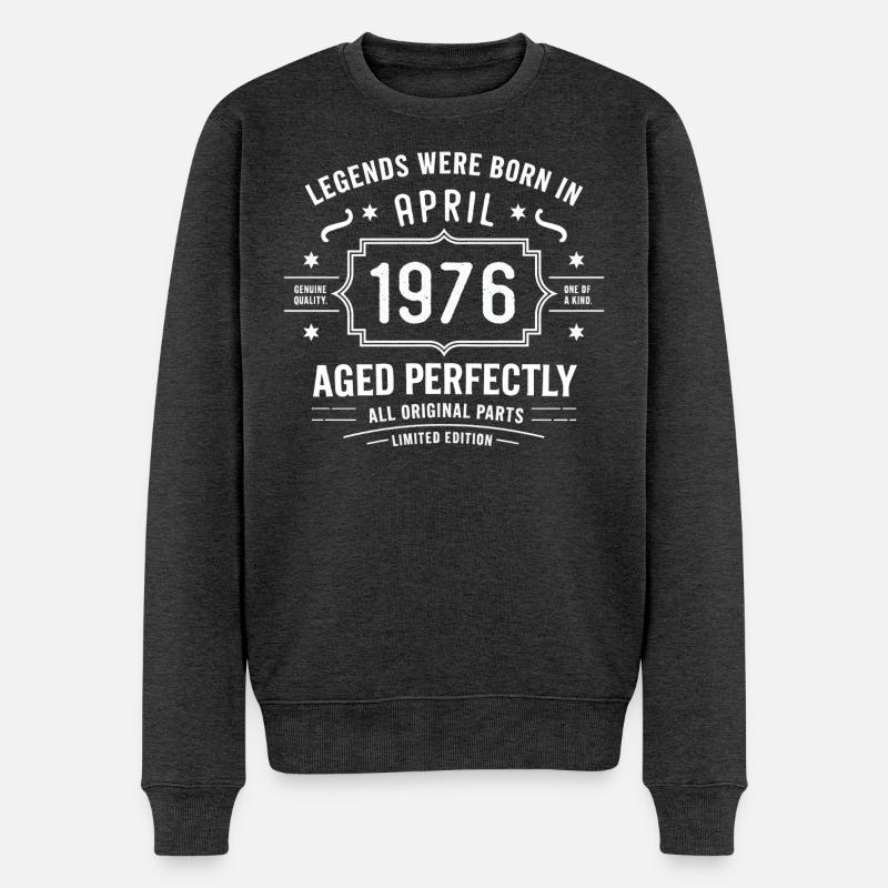 April 1976 - Männer Premium Bio Pullover - Anthrazit meliert