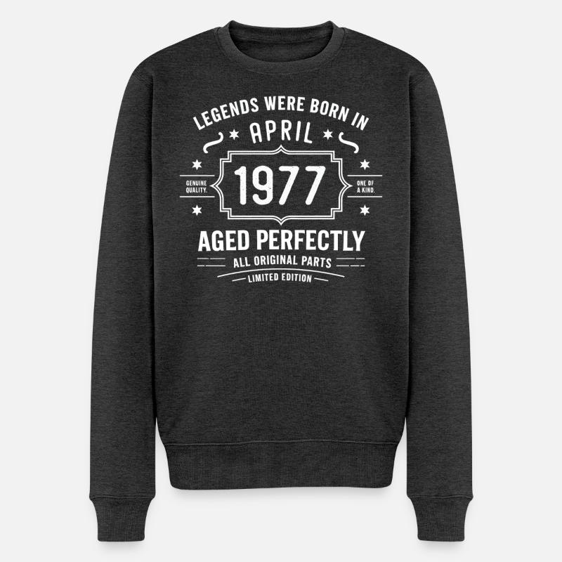 April 1977 - Männer Premium Bio Pullover - Anthrazit meliert
