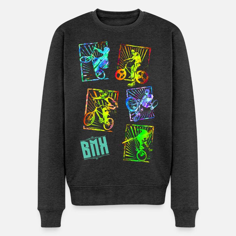 BMX Fahrrad | BMX Rad | BMX | Geschenkidee - Männer Premium Bio Pullover - Anthrazit meliert