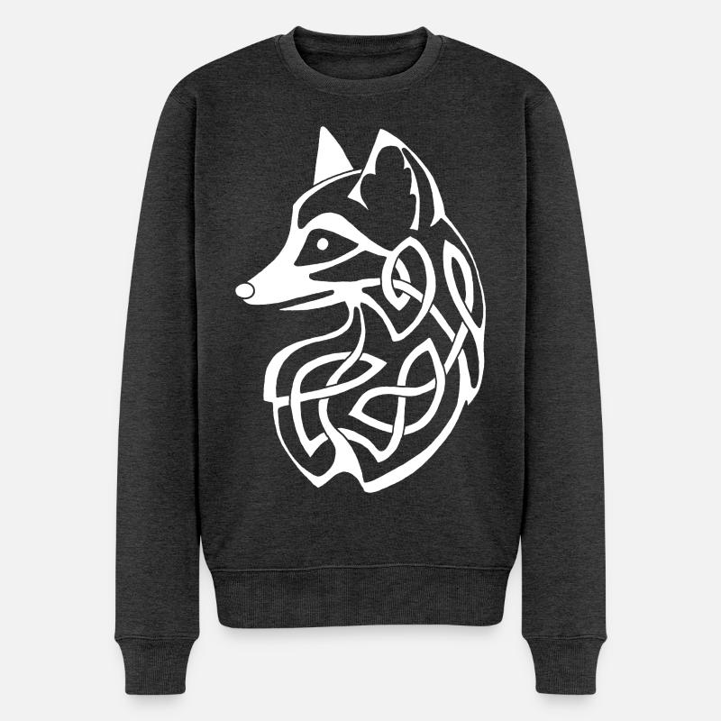 Renard blanc - Pull Premium bio Homme - anthracite chiné
