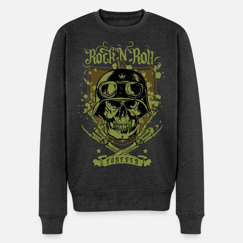 Rock 'n' Roll pour toujours - Pull Premium bio Homme - anthracite chiné