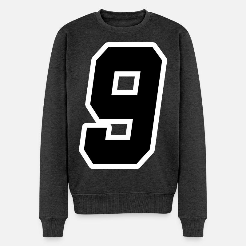 Nummer 9 Zahl 9 Nummer neun 9. - Männer Premium Bio Pullover - Anthrazit meliert