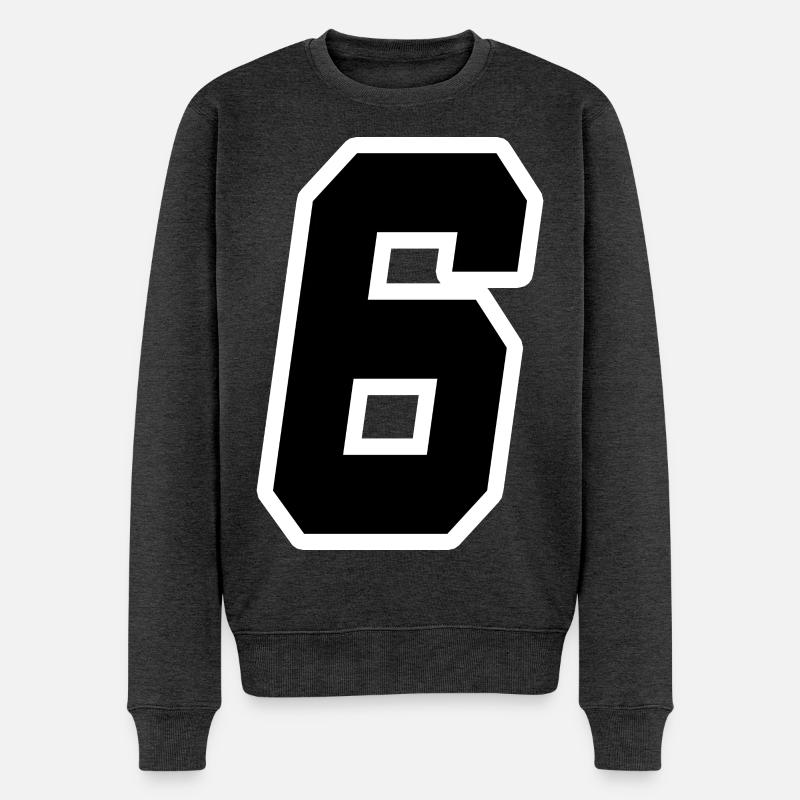 Nummer sechs 6 - Männer Premium Bio Pullover - Anthrazit meliert