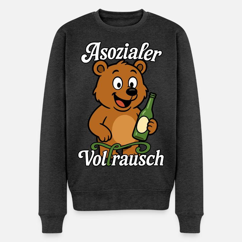ASOZIALER VOLLRAUSCH - Männer Premium Bio Pullover - Anthrazit meliert