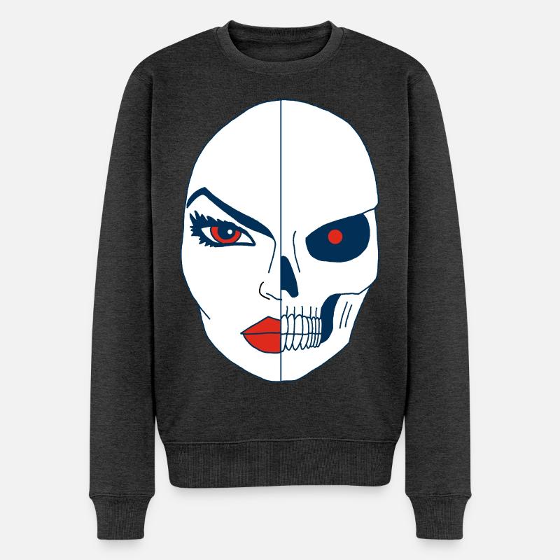 Tod und sein Gesicht - Männer Premium Bio Pullover - Anthrazit meliert