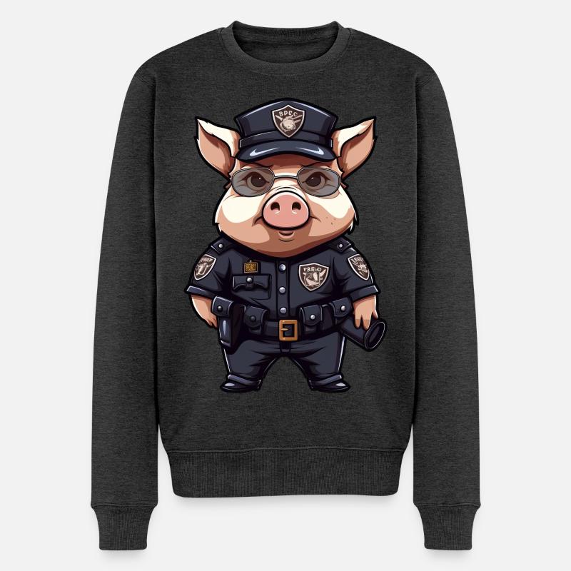 Policier cochon - Pull Premium bio Homme - anthracite chiné
