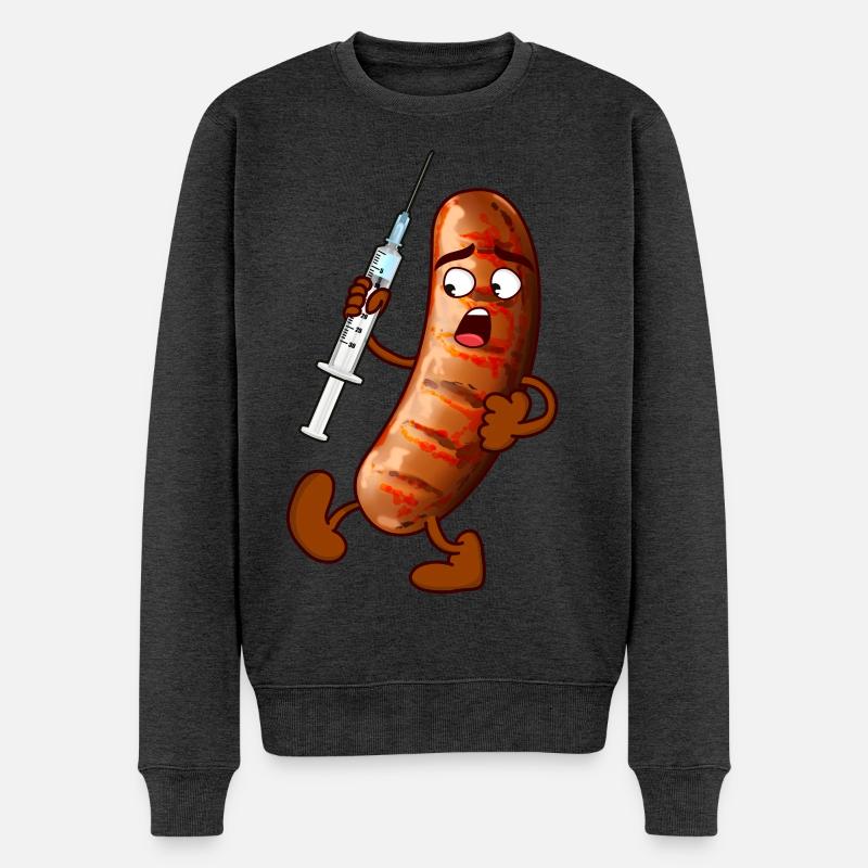 impfwurst Bratwurst Impfen Virus - Männer Premium Bio Pullover - Anthrazit meliert