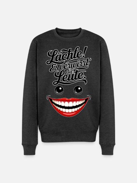 Always smiling - Men's Premium Organic Jumper - heather anthracite