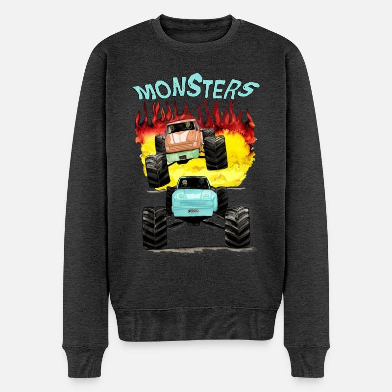 Monstertrucks-Offroad - Männer Premium Bio Pullover - Anthrazit meliert