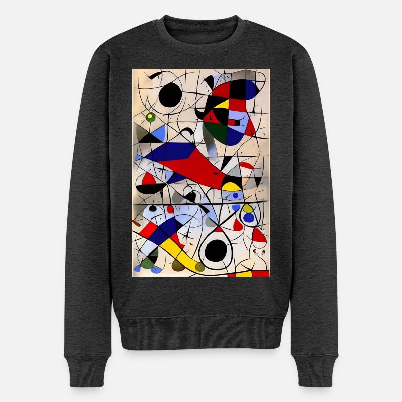 Abstrakte Kunst - Männer Premium Bio Pullover - Anthrazit meliert